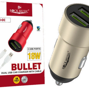 Bullet CC-50 Car Charger — Dual USB | 18W | 3.8A | High-Speed Charging