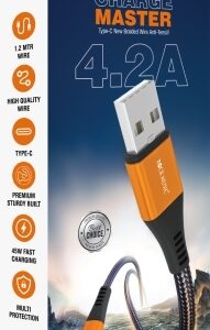 Charge Master (V8) DC-011 USB Data Cable — 4.2A Fast Charging | 45W | 1.2m
