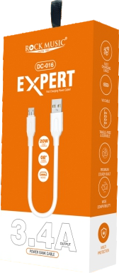 Expert Powerbank DC-016 (V8) USB Data Cable — 3.4A Fast Charging | 20W | 0.8m | Durable & Tangle-Free