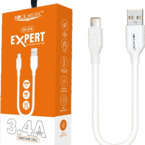 Expert Powerbank DC-016 (iPhone) USB Data Cable — 3.4A Fast Charging | 20W | 0.8m | Durable & Tangle-Free