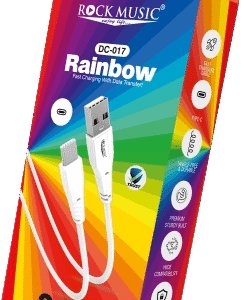 Rainbow DC-017 (V8) USB Data Cable — 2.4A Charging | Data Transfer | Tangle-Free | Durable | Multi-Protection