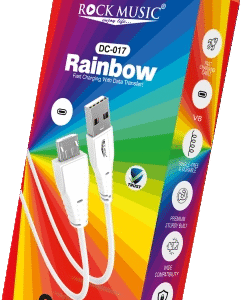 Rainbow DC-017 (Type-C) USB Data Cable — 2.4A Charging | Data Transfer | Durable & Tangle-Free