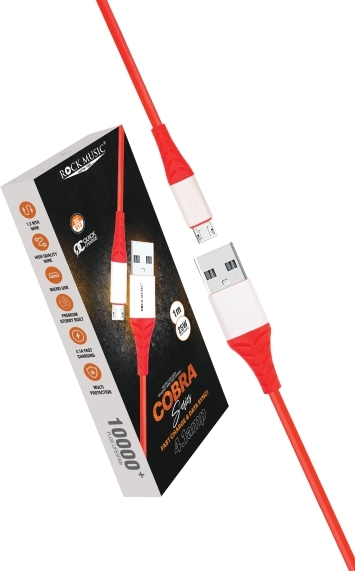 Cobra Series DC-013 (V8) USB Data Cable — 3.4A Fast Charging | 20W | 0.8m | Durable & Tangle-Free