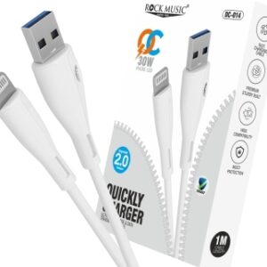 Quickly Charge DC-014 (iPhone) USB Data Cable — 3.4A Fast Charging | 20W | 0.8m | Durable & Tangle-Free | Lifetime Guarantee