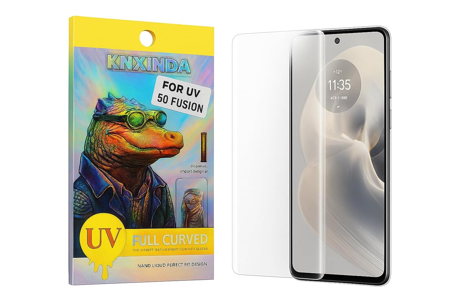 KNXINDA UV Full Curved Tempered Glass Screen Protector for Moto Edge 50 Fusion